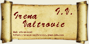 Irena Valtrović vizit kartica